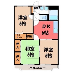 新栃木駅 徒歩5分 1階の物件間取画像